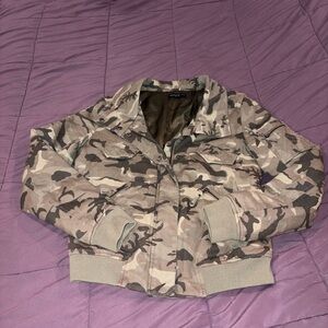 Generation Love Camo Bomber Jacket - Olive & Tan